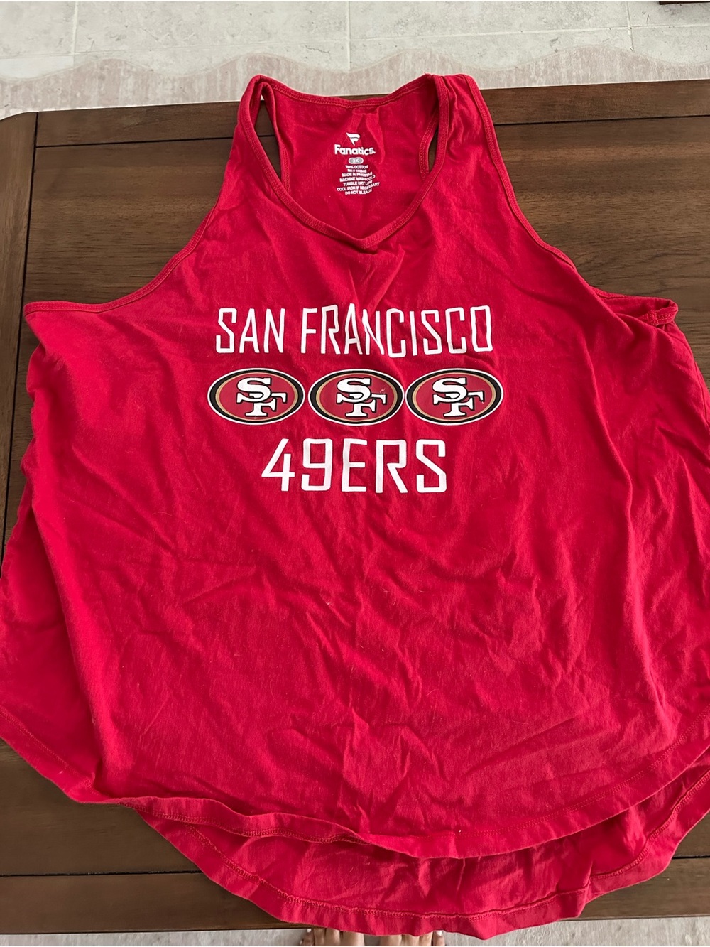 Fanatics Forty Niners Red Graphic Logo Cotton Tank ❤️💛